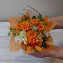 プリザーブドフラワー★ハート型ジュエリーBOXアレンジ(オレンジ)