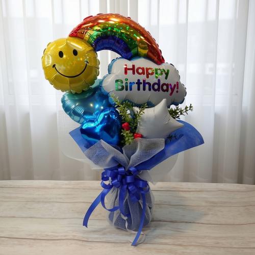 HappyBirthday!!オススメ自立バルーンブーケ(ブルー)