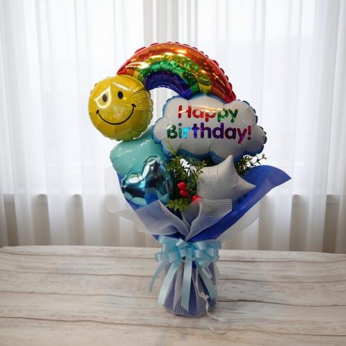 HappyBirthday!!オススメ自立バルーンブーケ(水色)