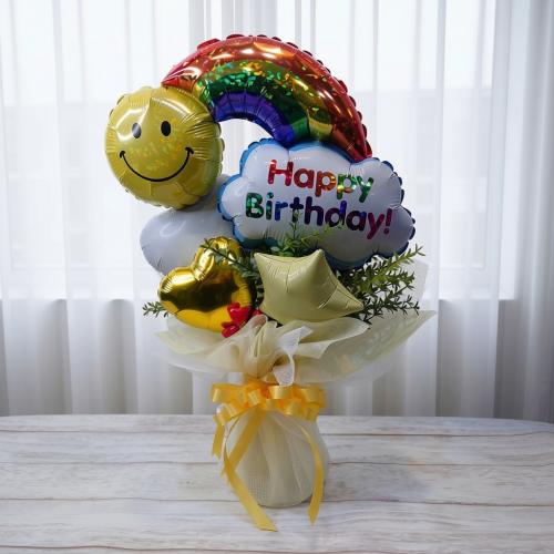 HappyBirthday!!オススメ自立バルーンブーケ(黄色)