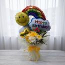 HappyBirthday!!自立フラワーブーケ(黄色)