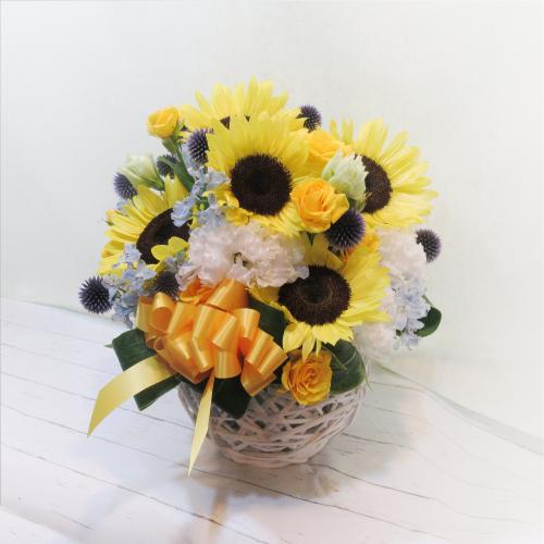 ギュットしたひまわりアレンジメント「サンフラワー」