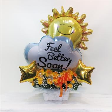 インパクト「大」!!バルーンアレンジメント「feel better soon/お大事に」イエロ