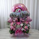 「LOVE YOU」レインボーバルーンアレンジメント「ピンク」B