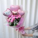 バルーンブーケ「クアドラプル ハート/Quadruple Heart」ピンク薔薇ブーケ