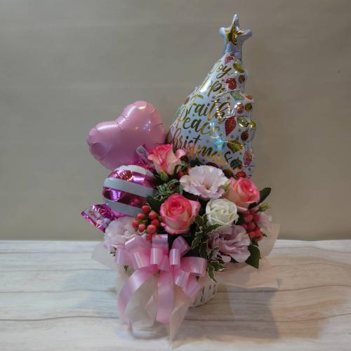 「クリスマスツリー」バルーンアレンジメント「ピンク」