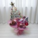 恋人とのクリスマスを演出!!自立型バルーンブーケ(ツリーバルーン/ピンク)
