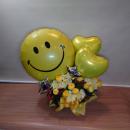 キュートな「ニコちゃん」バルーンアレンジメント「Smile/スマイル」(イエロー)