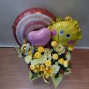 「虹/ボーホレインボー」バルーンアレンジメント「サンシャイン」(イエロー)