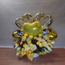 ゴージャスなツインチェーンオブハート・バルーンアレンジメント(ゴールド)