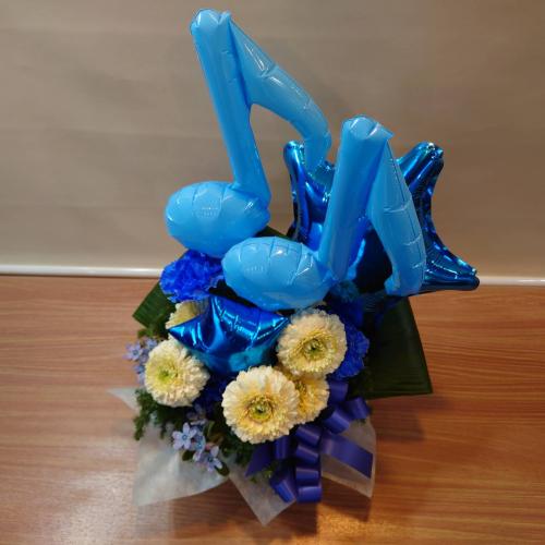 ☆彡Light blue/水色ミュージックトーン★バルーンアレンジメント