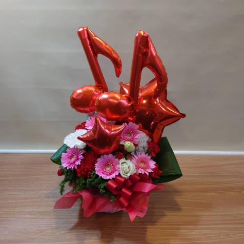 「red」☆彡ミュージックトーン★バルーンアレンジメント